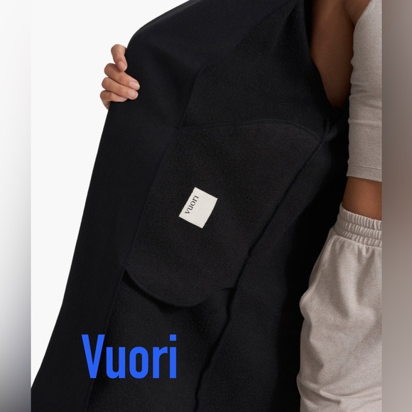 NWT Vuori Restore Coat Fleece Sweatshirt Trench Jacket * Black * Medium/Large - Picture 6 of 9